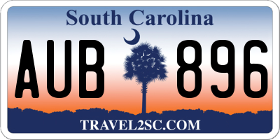 SC license plate AUB896