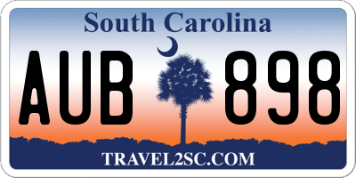 SC license plate AUB898