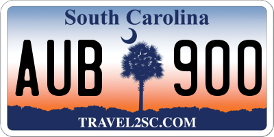 SC license plate AUB900
