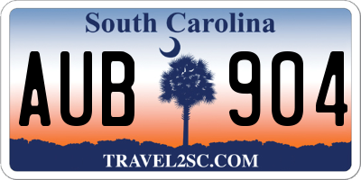 SC license plate AUB904