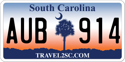 SC license plate AUB914