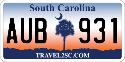 SC license plate AUB931