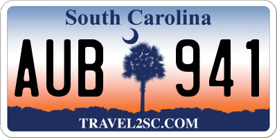 SC license plate AUB941