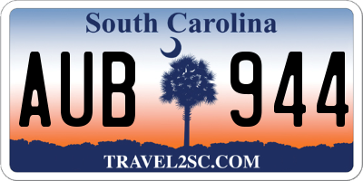 SC license plate AUB944