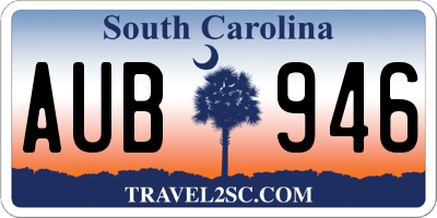 SC license plate AUB946