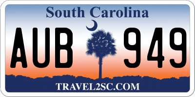 SC license plate AUB949
