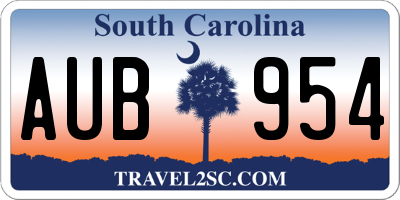SC license plate AUB954