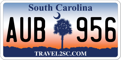 SC license plate AUB956
