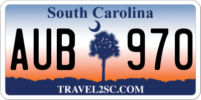 SC license plate AUB970