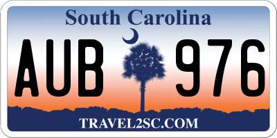 SC license plate AUB976