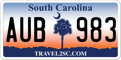 SC license plate AUB983