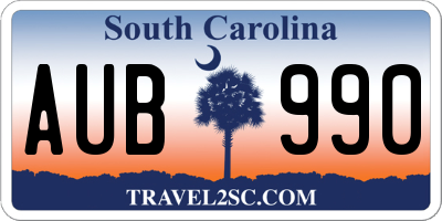 SC license plate AUB990