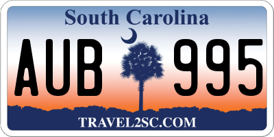 SC license plate AUB995