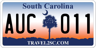 SC license plate AUC011