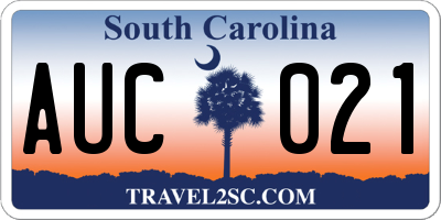 SC license plate AUC021