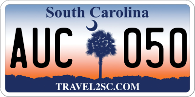 SC license plate AUC050