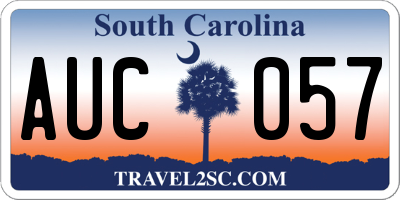SC license plate AUC057