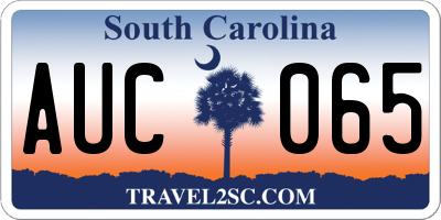 SC license plate AUC065