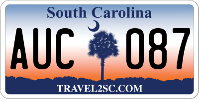 SC license plate AUC087