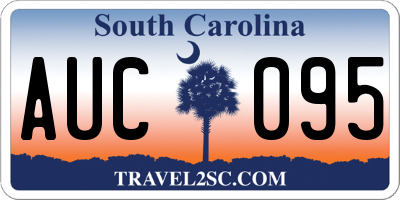 SC license plate AUC095