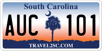 SC license plate AUC101