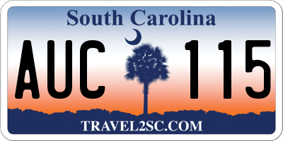 SC license plate AUC115
