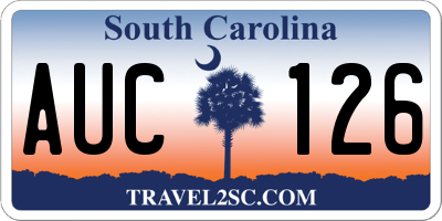 SC license plate AUC126
