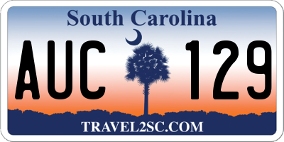 SC license plate AUC129
