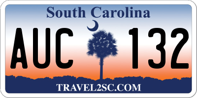 SC license plate AUC132