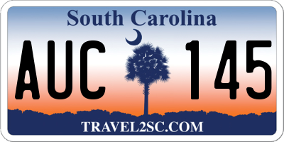 SC license plate AUC145