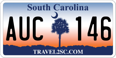 SC license plate AUC146