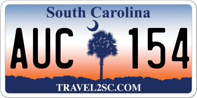 SC license plate AUC154