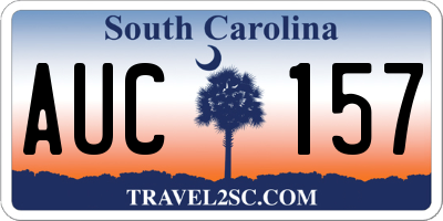 SC license plate AUC157