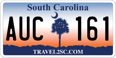 SC license plate AUC161