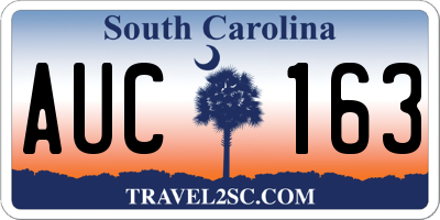 SC license plate AUC163