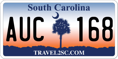 SC license plate AUC168