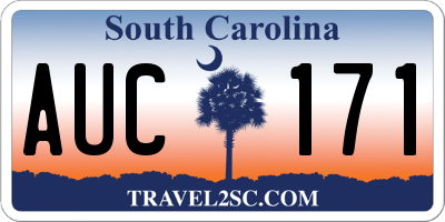 SC license plate AUC171
