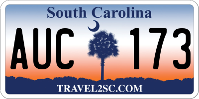 SC license plate AUC173