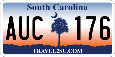 SC license plate AUC176