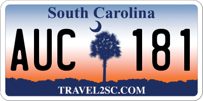 SC license plate AUC181