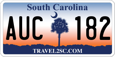 SC license plate AUC182