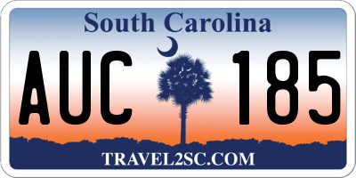 SC license plate AUC185