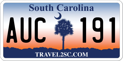 SC license plate AUC191