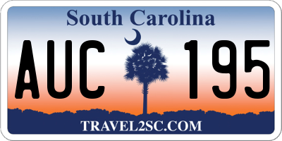 SC license plate AUC195