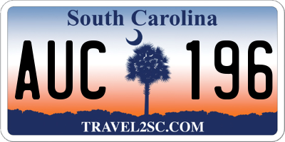 SC license plate AUC196