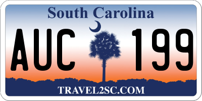 SC license plate AUC199