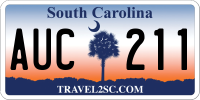 SC license plate AUC211