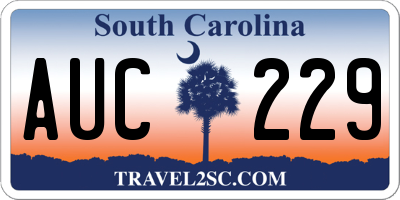 SC license plate AUC229