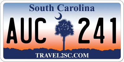 SC license plate AUC241