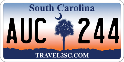 SC license plate AUC244
